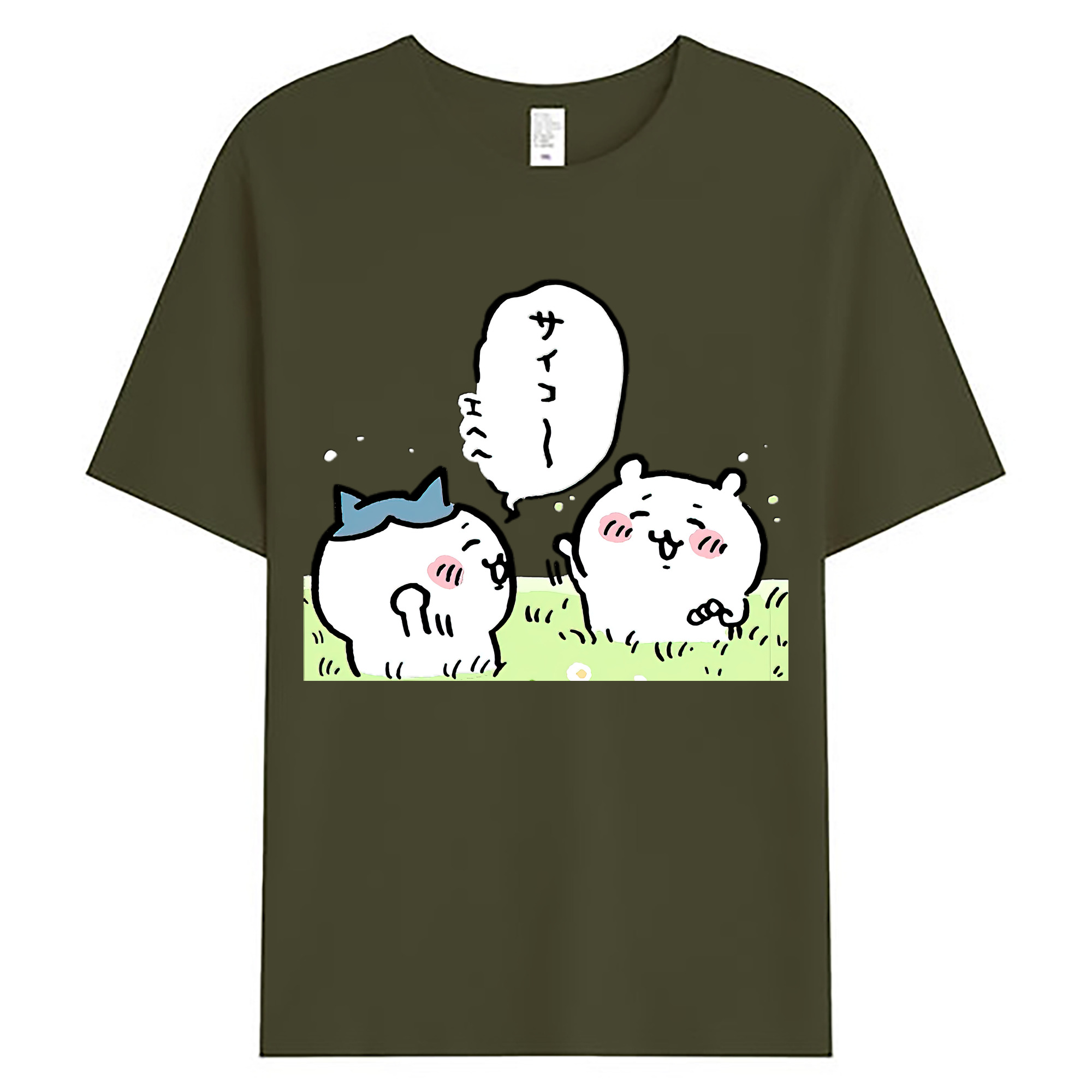 （画像用） ちいかわ ちいかわ Chii-kawa chiikawa 綿100％ メンズ半袖Tシャツ｜肌触りやわらか＆通気性